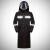 连体防护雨衣雨披男士女单人时尚防水衣外套防暴雨依 升级款(双层)-黑色 XL