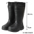 EVA白色卫生靴加绒食堂厨房工厂专用雨靴防滑耐油高筒棉水鞋 黑色女款高筒加绒系带款 36尺码标准
