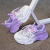 阿迪阿丽达斯女童运动鞋2024夏季新款软底小女孩透气网鞋儿童跑步鞋粉色女生鞋 单网紫色 37码