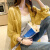 萨拉维夫（SLLAVIF）衬衫女春夏新款雪纺洋气宽松上衣薄款透气长袖衬衣 黄色 XL