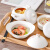 欧洲品质产妇月子餐具套装碗盘 陶瓷带盖卫生月子餐 一人份炖汤盅 白d套装-五件套 (木托盘)