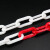 赫思迪格 路锥链条 警示塑料链条 雪糕筒连接件警戒隔离链条 (6mm红白-5米) HGJ-1806