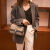 袋鼠包包小包包女2024新款韩版大气单肩包时尚百搭斜挎手提包 咖啡