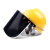 筑采（ZHUCAI）电焊面罩 防护面屏配安全帽式透明防冲击防油飞溅打磨 黄安全帽+支架+黑色包边屏