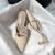沙卡驰帝乐（SKCDILE）2024新款软皮外穿包头凉拖鞋中跟复古文艺气质穆勒鞋女 米白色 34