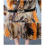 保罗马吕斯 PAUL MARIUS奢侈高档品牌雪纺衫2024新款春夏季时尚洋气修身显瘦收腰裙子女 桔色 2XL