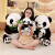 蓝诗诺竹叶母子熊猫公仔四川熊猫工厂玩偶娃娃大熊猫毛绒玩具生日礼物女 趴熊猫吃竹叶 40cm