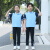 法比兔（FANBEETO）2024夏季幼儿园园服小学生校服套装初中生六一合唱演出服班服短袖 2189月蓝色【外套+裤子】 130cm