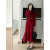 艾方鸟胖妹妹过年套装新年战袍红色小香风高级感气质外套鱼尾包臀裙 裙子 S码