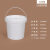 水杉1升LC圆形白色开口桶带提手胶桶塑料桶带盖小号储物密封桶（满口容量1.2L）