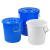 京顿 大号圆桶塑料水桶加厚带盖水桶酒店厨房工业环卫物业垃圾桶 60L白色带盖子