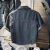 NASA LEAP港风复古短袖牛仔衬衫外套女夏季新款设计感口袋个性毛边短 蓝色 S