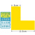 元族 四角定位贴12个 12.5*5CM 桌面地面6S管理标签贴纸地贴 黄色L型