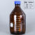 适用加厚玻璃GL45蓝盖试剂瓶密封化学实验瓶耐腐蚀样品瓶红盖四氟垫瓶 棕色2000ml蓝盖+硅胶圈