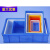 定制零件盒物料盒收纳盒配件箱塑料盒胶框五金工具盒长方形带盖周转箱 W4号蓝色 410*305*225