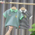 奥特曼童装夏装男童polo衫2024新款纯棉短袖宝宝条纹韩版女小童儿童T恤4 绿条纹恐龙款。 90cm(90cm)