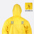 代尔塔 连体雨衣407007 带反光条风衣款 双面PVC涂层 黄色 XXL 1件