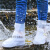 鞋套防水防滑雨天硅胶雨靴套防雨户外鞋套男女加厚耐磨底雨天脚套工业品 zx高筒蓝色加厚耐磨-加倍耐磨 L38-39