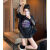 枫乐桦女士短袖上衣女时尚一点网纱拼接假两件长袖t恤设计感地球仪2 黑 黑色(KSSU地球仪印花 S建议(80-105斤