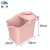 魅祥 拖把桶 塑料加厚带轮墩布桶 挤水桶 简易手动地拖桶 粉红色