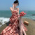 井柏凝三亚旅游衣服沙滩裙宽松显瘦夏季小个子法式碎花吊带连衣裙 黑花 l