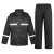 反光雨衣雨裤套装 分体式保安巡逻钓鱼防水雨衣 黑色反光雨衣 L
