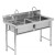 海斯迪克 HKhf-2 不锈钢水槽水池 食堂洗菜盆 酒店厨房洗碗池 约1.0厚三池175*60*80cm