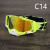 百分百骑行眼镜可带近视摩托车越野战术头盔风镜护目镜防尘防风沙 C14黄框白鼻红片