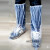 定制靴套加厚防泥塑料徒步均码防滑高帮一次性防水鞋套长筒工地透明 （蓝色）橡筋款100只 均码
