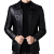 AEXP秋冬季新款男士外套翻领皮夹克加绒绵羊皮衣休闲机车服潮 黑色 170码：100-120斤