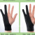 防误触手套二指单指三层误碰绘画素描数位板平板绘图 二指瘦形版黑色（不防误触） M