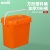 斯铂格 长方形塑料桶 饲料肥料化工桶加厚带盖密封钓鱼打包水桶 10L橘色 BGB-147