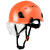 ABS护目防砸工地安全帽带护目镜国标建筑安全盔透气高空劳保印字 橙色帽+透明护目镜