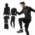 跑步运动套装男休闲男士健身服运动短裤速干紧身衣短袖训练运动装 拼接短袖三件套-黑 S