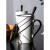 布丁瓷艺创意陶瓷杯子简约水杯家用大容量马克杯带盖勺个性潮流咖啡杯茶杯 情暖(黑瓷盖+勺)
