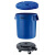 圆形塑料桶储物桶带盖大号垃圾桶户外小区物业塑料环卫桶加厚 特厚121升蓝+盖子+底座