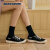 斯凯奇（Skechers）春夏女鞋BOB'S系列简约一脚蹬休闲鞋纯色帆布鞋子 黑色/BLK 35