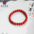 缘定珊笙天然珊瑚手串红色圆珠单圈手链本命年送女朋友老婆本命年生日礼物 1号 深色5-5.5MM 均重6.7克