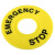 22mm急停按钮标识牌按钮黄色警示圈标牌框急停标志STOP