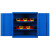 铭祖 MZ-GJG-21 重型工具柜加厚铁皮柜车间零件柜带挂板储物柜收纳柜 重型矮柜二层板蓝色 1000*1000*500mm