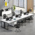 索耀 办公桌办公室职员桌椅组合简约现代屏风工位卡座蝴蝶腿M型钢架办公家具 四人位