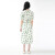 唯唯（WEWE）2023夏季新款女装连衣裙水墨玫瑰时尚法式气质短袖V领中长裙 绿色 S(160)