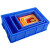 零件盒物料盒收纳盒配件箱塑料盒胶框盒长方形带盖周转箱 1号蓝色