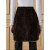 DKNY2023秋冬新品高腰复古绒面捏褶利落口袋半身短裙女装 驼色 L(165/72A)