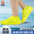 慎固 防水鞋套 1双 加厚硅胶一体成型可折叠 防雨防滑雨靴套 黄色 L码【40-45】 