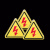 配电箱当心触电安全警示贴纸小心有电危险标识牌高压防触电标签语 红色闪电 30x30cm