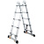 伸缩梯子加厚铝合金升降梯便携式直梯户外工程梯电工专用梯子 人字梯2.0米7+7步