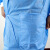 一次性工作服白大褂无纺布防尘养殖厂实验室参观服加厚 XXXL(180-185) SMS加厚蓝色针织袖口纽扣款