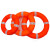 防汛救生圈救生浮圈实心游泳泡沫圈 橙色包布泡沫款 救生圈 泡沫半红半白中号
