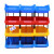 货架斜口分类零件盒组合式物料盒元件盒塑料盒螺丝盒工具箱收纳盒 F1号黄【180*180*80】